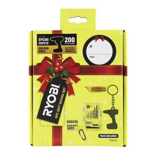 Ryobi 3-Piece Gift Giving Set Christmas stocking iller with tools and keyring  I/N: 0668911