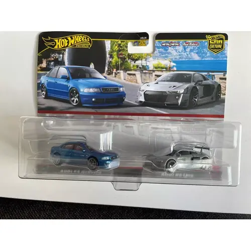 Hot Wheels Premium Car Culture Twin 2 Pack Audi S4 Quattro & Audi R8 jdy82