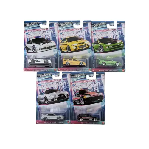 2024 HOT WHEELS 90’s STREET SCENE 5 CAR SET NISSAN 180SX EVO 300ZX CIVIC CELICA