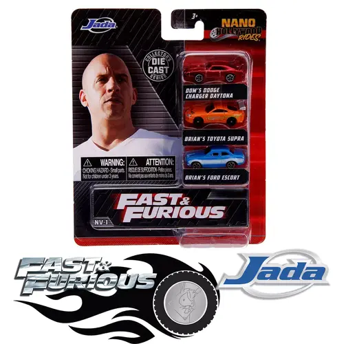 Fast & Furious NV-3 - Diecast NANO 3-Pack - Jada Toys supra charger escort