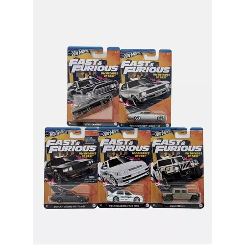 HOT Wheels Fast & Furious 2024 - HW Decades of Fast - 5 CAR COMPLETE FULL SET hrw41 hnr88