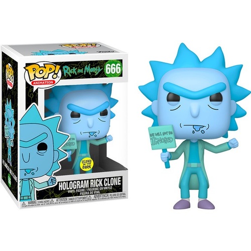 Rick and Morty Hologram Rick Clone (Ignored) Glow Exclusive Pop! Vinyl Figure #666