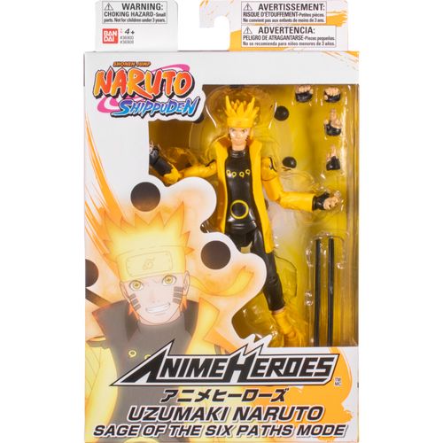 Naruto: Shippuden - Naruto Uzumaki Six Paths Sage Mode Anime Heroes 6.5” Scale Action Figure