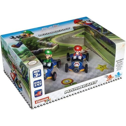 Mario and Luigi Carrera Pull N Speed Mario Kart Pack of 2 - Mach 8