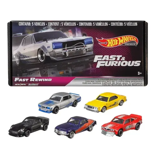 Hot Wheels Premium Fast & Furious Fast Rewind - Box Set of 5 Cars