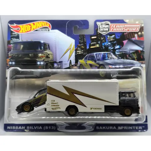 Hot Wheels Nissan Silvia S13 Sakura Sprinter #52 Team Transport JDM Hauler