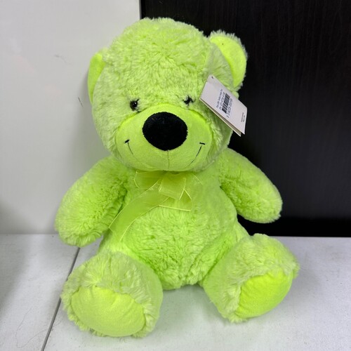 FLURO LIME GREEN TEDDY BEAR - PLUSH TOY 40CM