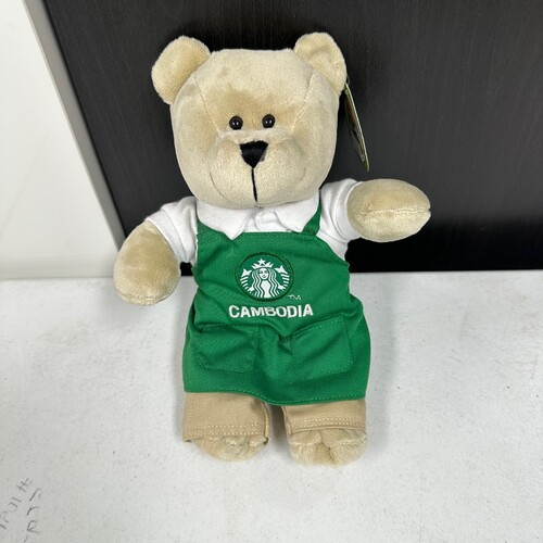 Starbucks Coffee Plush Bear CAMBODIA Green Apron Bearista 2017