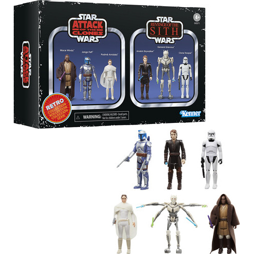 Star Wars Retro Collection 6x MultiPack - Attack of the Clones Revenge of the Sith 3.75" Action Figures