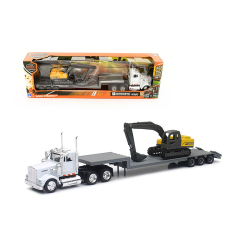 NewRay Licensed 1:43 Scale International Lonestar Flatbed With Forklift & Pallet Diecast Model Truck