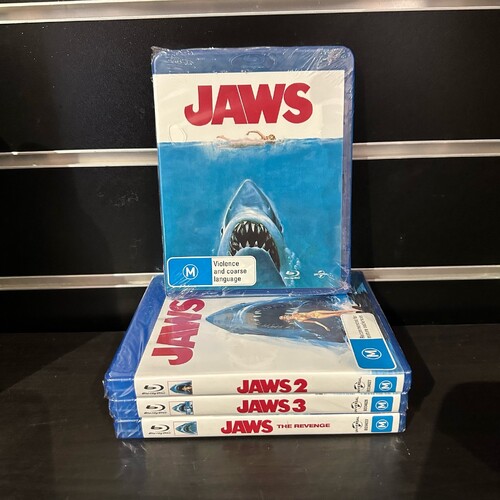 JAWS Collection Blu-ray Jaws 1, 2, 3 + The Revenge Movie Bundle Lot BRAND NEW & SEALED