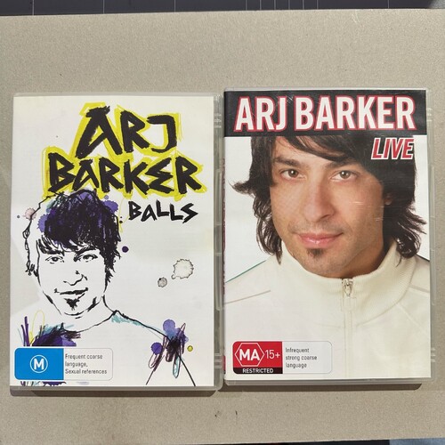 ARJ BARKER 2 x DVD's  -  ALL REGIONS  (stand up comedian)