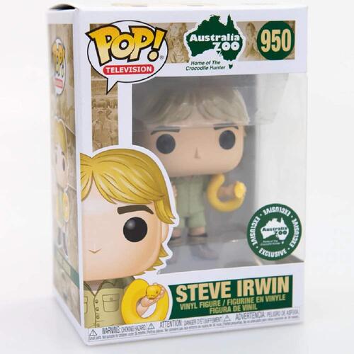 Pop! Vinyl Steve Irwin with Snake #950 Australia Zoo Exclusive sticker