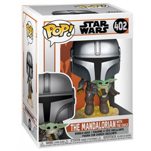 POP ACTION FIGURE OF THE MANDALORIAN FLYING JET PACK WITH THE CHILD #402