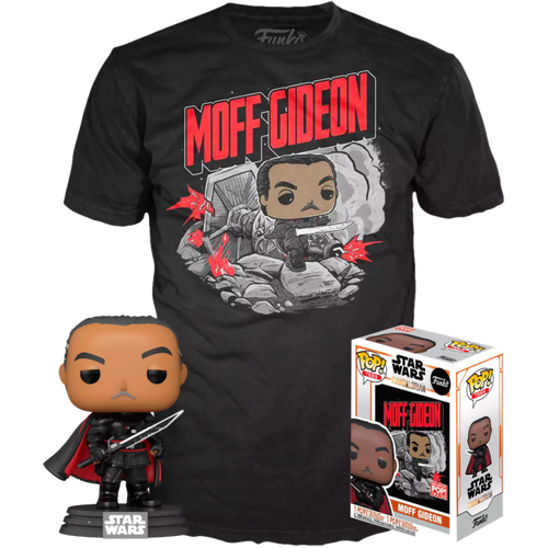 Star Wars: The Mandalorian - Moff Gideon Glow in the Dark Pop! Vinyl Figure & T-Shirt Box Set xl