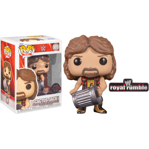 WWE - Cactus Jack with Trash Can Pop! Vinyl Figure with Enamel Pin 105