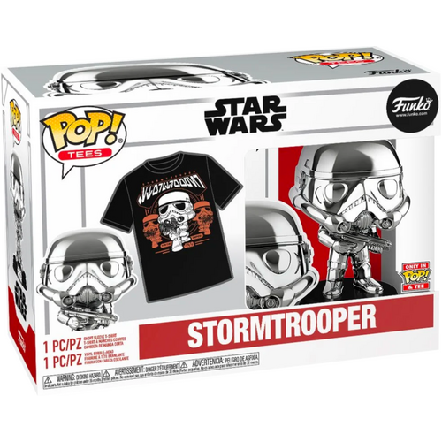 Star Wars - Stormtrooper Chrome Pop! Vinyl Figure & T-Shirt Box Set XL