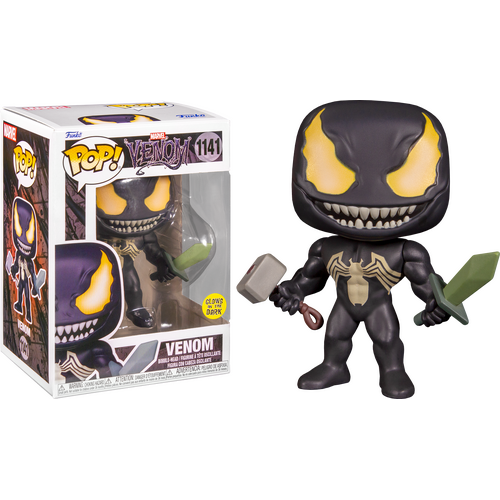 Venom - Venom with Mjolnir and Sword Glow-in-the-Dark Pop! Vinyl Figure (Funko / Popcultcha Exclusive)