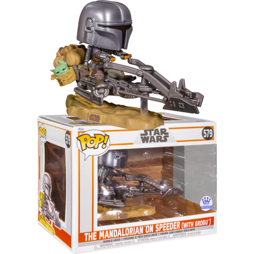 Star Wars: The Mandalorian - The Mandalorian on Speeder (with Grogu) Pop! Rides Vinyl Figure (Funko / Popcultcha Exclusive) 579