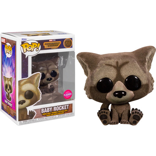 Guardians of the Galaxy: Vol. 3 - Baby Rocket (Flocked) US Exclusive Pop! Vinyl #1208