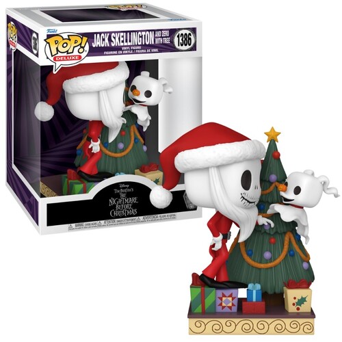 The Nightmare Before Christmas - Jack & Zero with Christmas Tree #1386 Pop! Deluxe  30th Anniversary