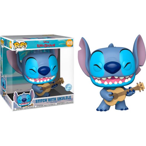 Lilo & Stitch - Stitch with Ukelele 10" Jumbo #1419 Pop! Vinyl Figure [RS]