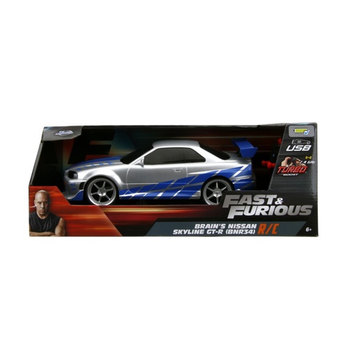 Fast & Furious - 2002 Nissan Skyline GT-R (BNR34) 1:16 Scale Remote Control Car