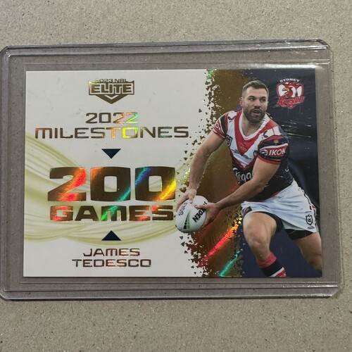 2023 NRL Elite: 2022 Milestones Case Card - Roosters James Tedesco 033/42