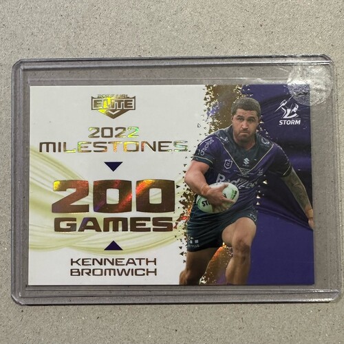 2023 NRL ELITE MILESTONE GAMES CASE CARD KENNEATH BROMWICH MELBOURNE STORM 25/42