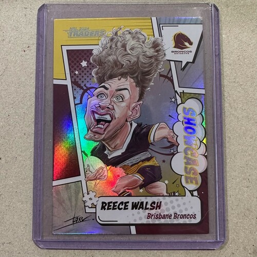 2024 Brisbane Broncos NRL TLA Traders Showcase Card - Reece Walsh