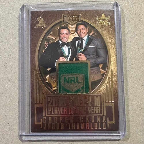 2017 NRL ELITE - 2016 Dally M Player of the Year CRONK / TRUMALOLO PATCH