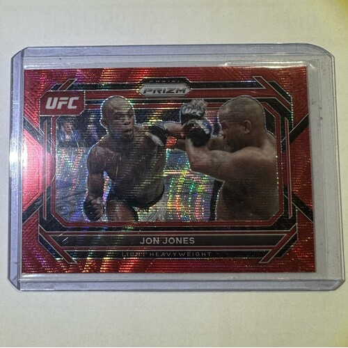 2023 Panini Prizm UFC - JON JONES Red Wave Horizontal Prizm #74