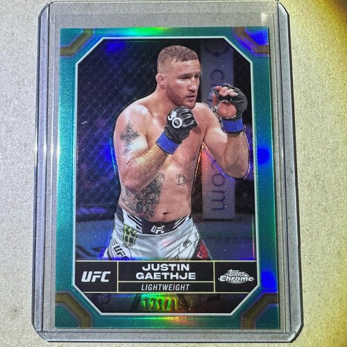 2024 Topps Chrome UFC - Justin Gaethje Aqua Refractor 121/199 #104