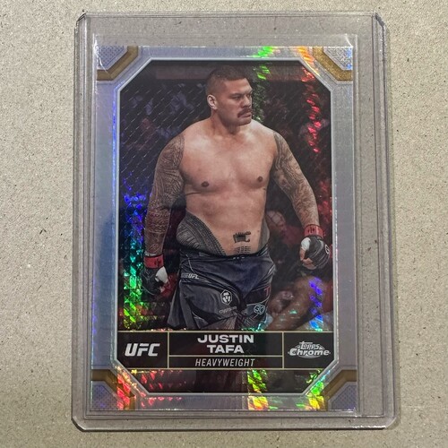 2024 TOPPS CHROME UFC - JUSTIN TAFA #105 SILVER HYPER SP