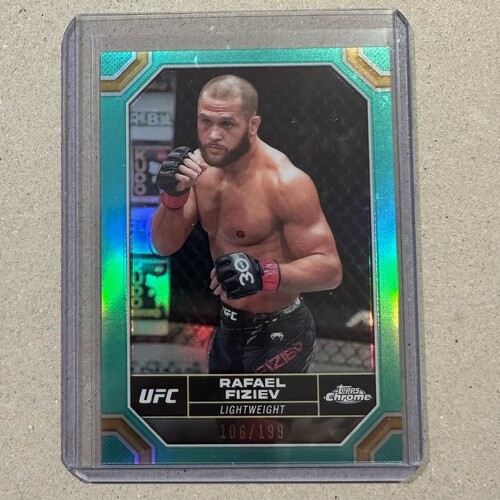 2024 Topps Chrome UFC - RAFAEL FIZIEV - Aqua Refractor 106/199 #159