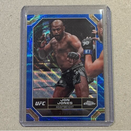 2024 Topps Chrome UFC - JON JONES - Blue Wave Refractor 28/75 #97