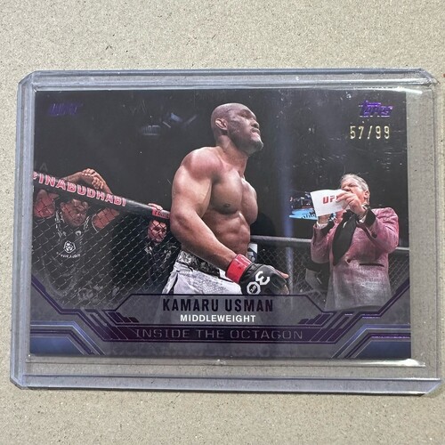 2024 Topps Knockout UFC - KAMARU USMAN - INSIDE THE OCTAGON Purple 57/99 #ITO-2