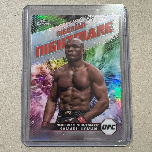 2024 Topps Chrome UFC - KAMARU USMAN "NIGERIAN NIGHTMARE" REFRACTOR #AKA-10