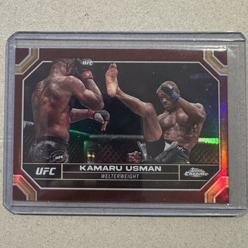 2024 Topps Chrome UFC - KAMARU USMAN - Magenta Refractor #108