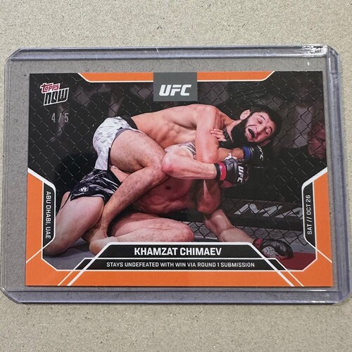 2024 UFC Topps Now UFC 308 - KHAMZAT CHIMAEV 4/5 ORANGE #28