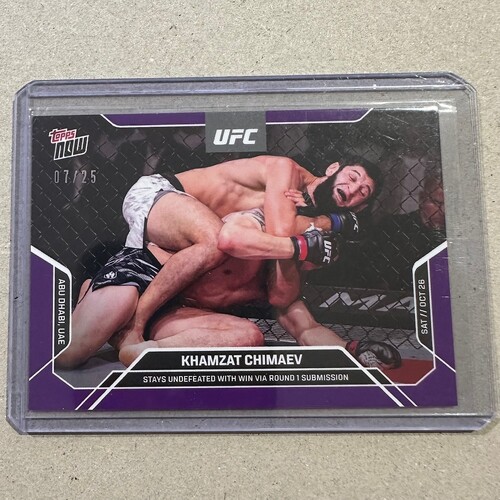 2024 UFC Topps Now UFC 308 - KHAMZAT CHIMAEV 07/25 PURPLE PARALLEL #28