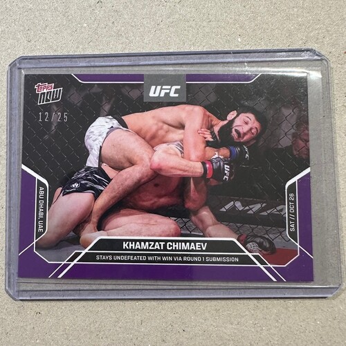 2024 UFC Topps Now UFC 308 - KHAMZAT CHIMAEV 12/25 PURPLE PARALLEL #28