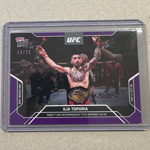 2024 UFC Topps Now UFC 308 - ILIA TOPURIA 13/25 PURPLE PARALLEL #27